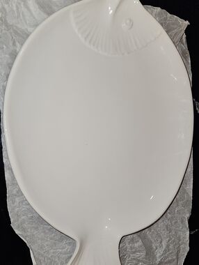 Cost Plus World Market White Fish Ceramic Serving Platter